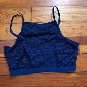 Navy blue strappy bralette top